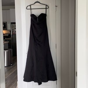 black Alfred Angelo long dress with corset